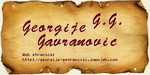 Georgije Gavranović vizit kartica